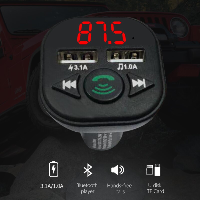 Auto Draadloze Bluetooth Handsfree Kit Fm-zender Lcd Auto MP3 Speler Usb Charger NC99