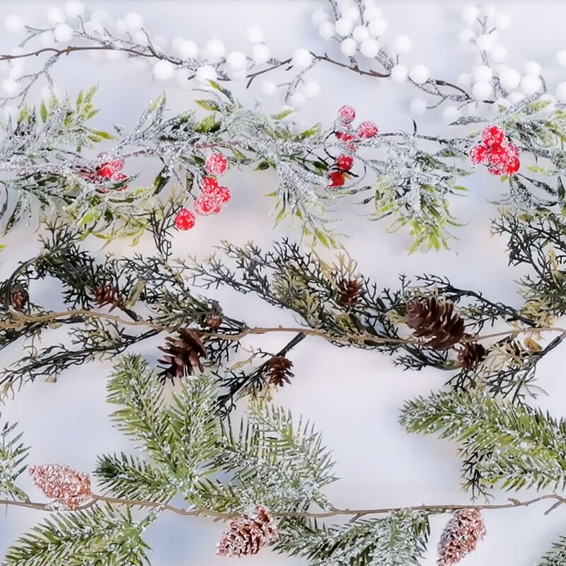 Kunstgrøn julekrans krans julefest juledekoration til hjemmet fyrretræ rotting hængende ornament år