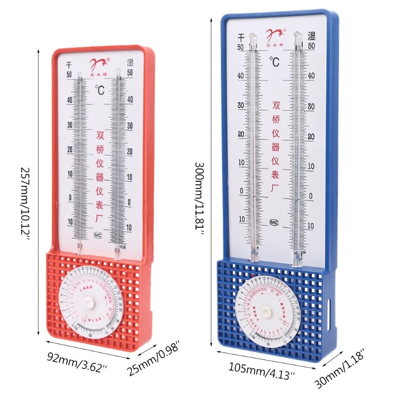 Wet and Dry Bulb Hygrometer Thermometer for Household Greenhouse Temperature RH Y4QC