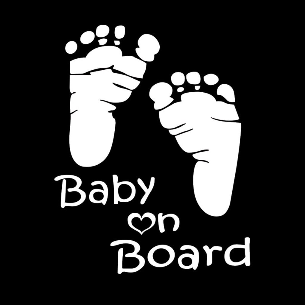 Baby On Board Vinyl Stickers Car Graphics Window Vehicle Sticker Decal Decor Auto Paper наклейки на стену#PY: White