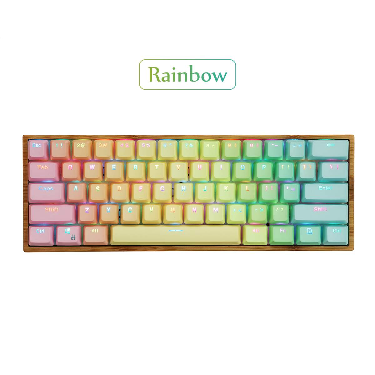 104 nycklar keycaps solnedgångsgradient bakgrundsbelysta keycaps tjock pbt oem profil för cherry mx switchar av mekanisk tangentbord key cap: Regnbåge