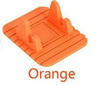 Auto Rubber Holder Antislip Mat Pad Dashboard Stand Mount Voor Mobiele Telefoon Gps Stand Beugel Voor Samsung Xiaomi mobiele Houder: Oranje