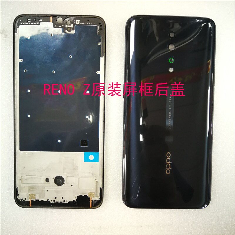 Original novo quadro frontal de vidro porta da bateria volta capa habitação para oppo reno z