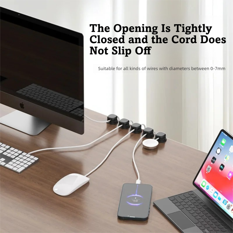 Självhäftande kabelorganisatör kabelklämma kabelhållare trådklämmor kabelhållare kabelorganisatör för hemmakontor hantering under skrivbord