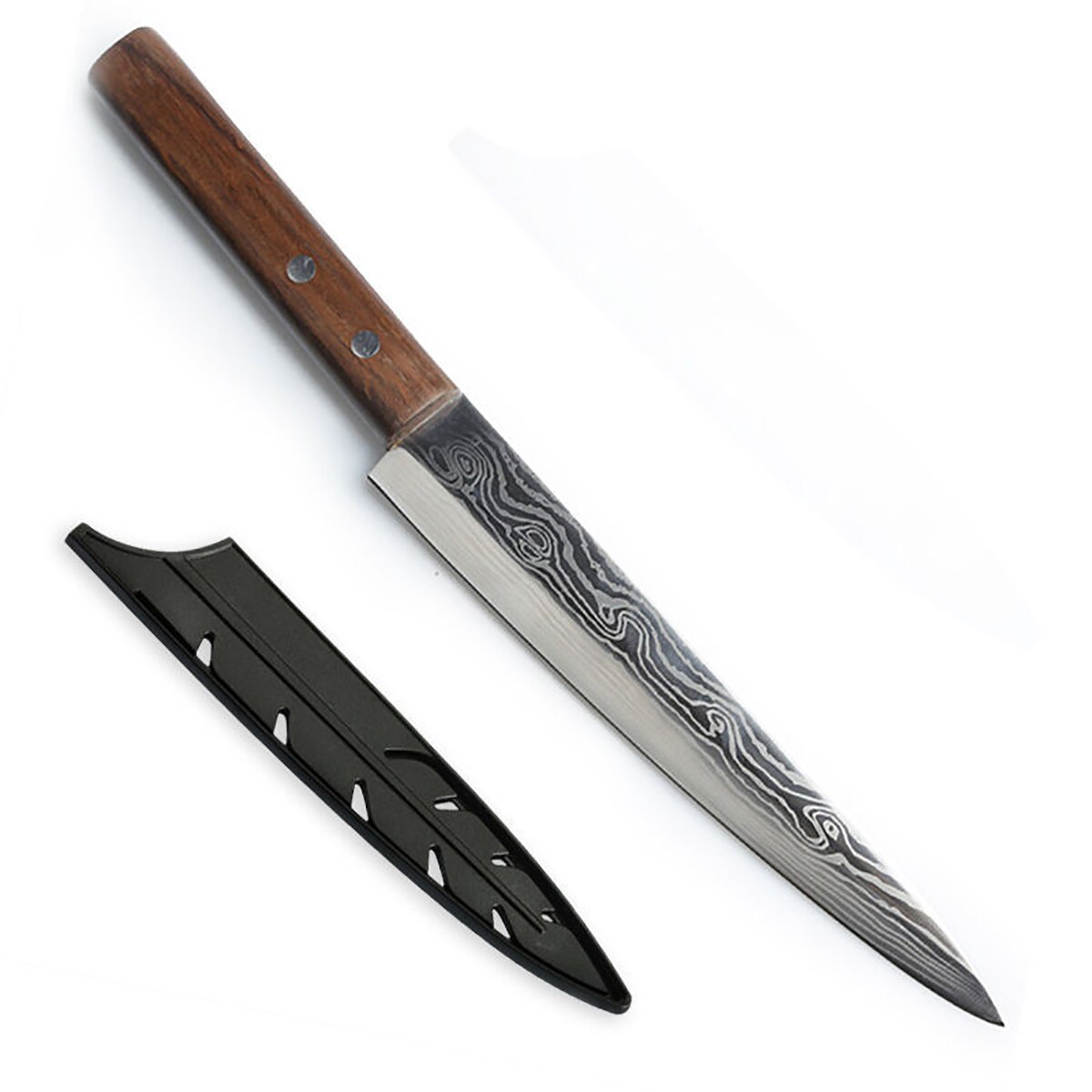 8" Japanese Chef Knife Salmon Sashimi Damascus Knife Stainless Steel Fish Cleaver Kitchen Knife with Box: Knife B