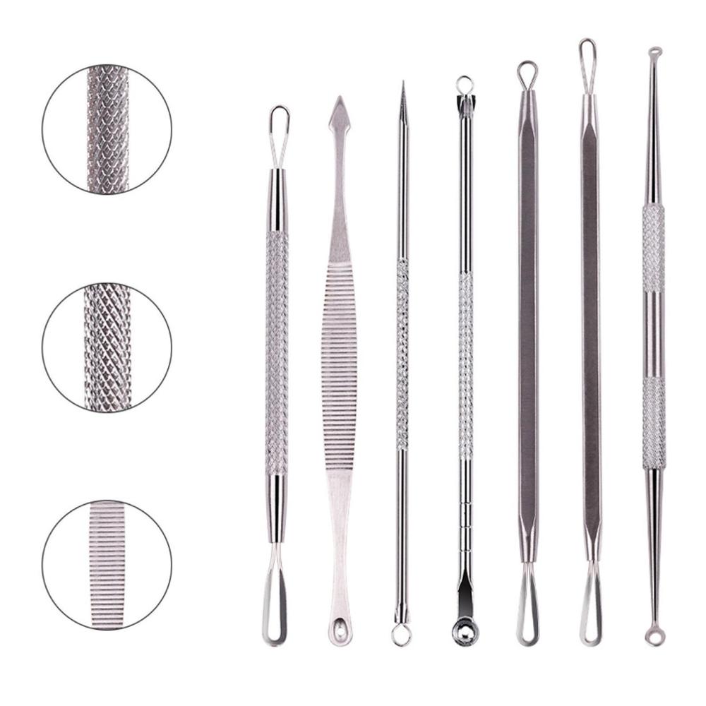 Stainless Steel Acne Removal Needles Pimple Blackhead Remover Tools Spoon Beauty Face Skin Care Tools Needle Facial Pore Cleaner