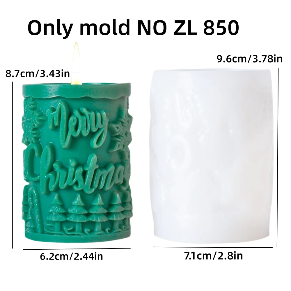 Stampo in silicone per candela cilindrica in rilievo di Babbo Natale, zucchero a bastone, stampi in gesso in resina cilindrica in rilievo di Babbo Natale, regalo di Natale: prugna