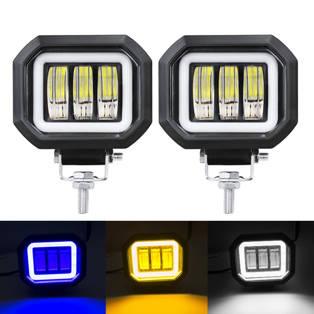 6D Lens 5 Inch Round Square Led Work Light For Car 4x4 Offroad Truck Boat UAZ ATV 12V 24V Led Angel Eyes Driving Lights。