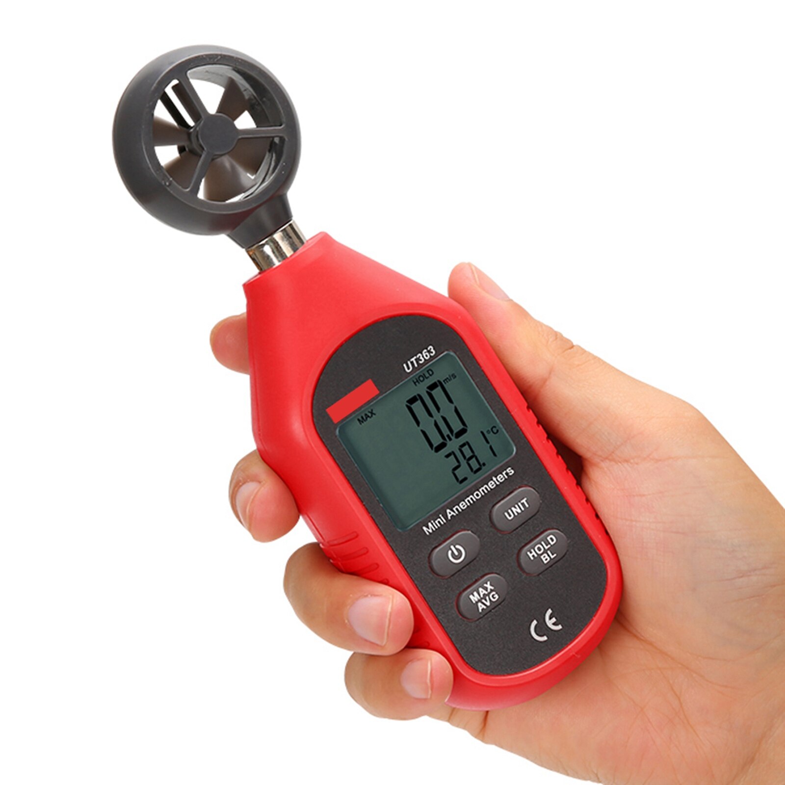 UT363 Handheld Anemometer Digital Anemometer Measuring Air Conditioning Outdoor Wind Speed Temperature Volume Tester