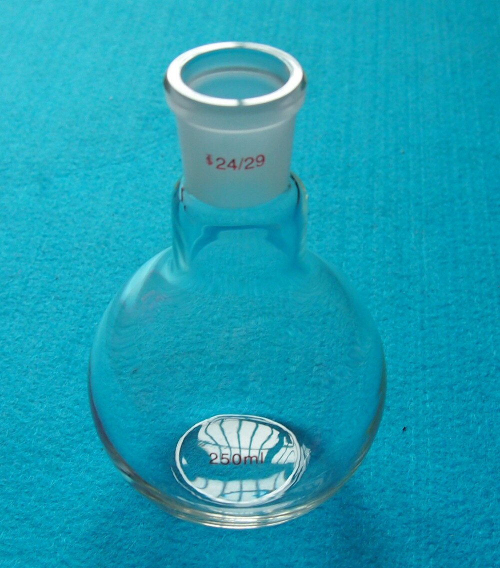 Single neck,250ml,Flat Bottom Glass flask,Glass Boiling Flask,Joint 24/29,one neck