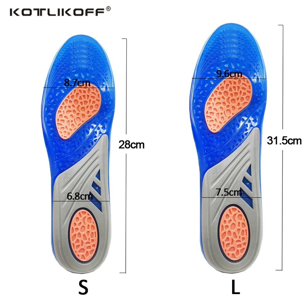 Uitgave Siliconen Gel Inlegzolen Mannen Vrouwen Sport Schoenzolen Orthopedische Arch Ondersteuning Fasciitis Plantaire Insert Hielspoor Kussen (Size : Large
