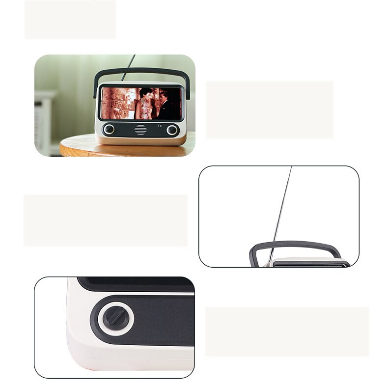 Creatieve Retro Tv Bluetooth Speaker PTH800 Telefoon Houder Draagbare Tv Mini Draagbare Radio Card Audio