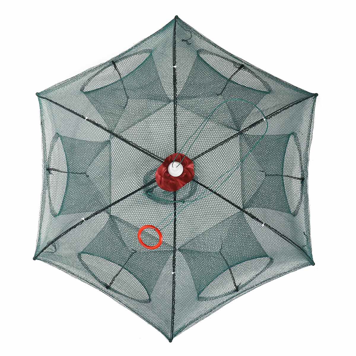 4-20 Holes Automatic Fishing Net Shrimp Cage Folded Fish Network Casting Nets Crayfish Shrimp Catcher Tank Trap Cages Mesh: 6 Holes