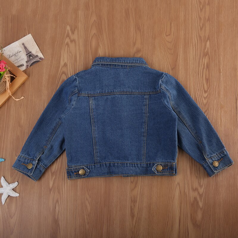 Mode Baby Meisjes Jongens Lente Herfst Jeans Jas Met Lange Mouwen Pocket Denim Jasje Jas 1-6Y Kinderen Street Wear Kleding