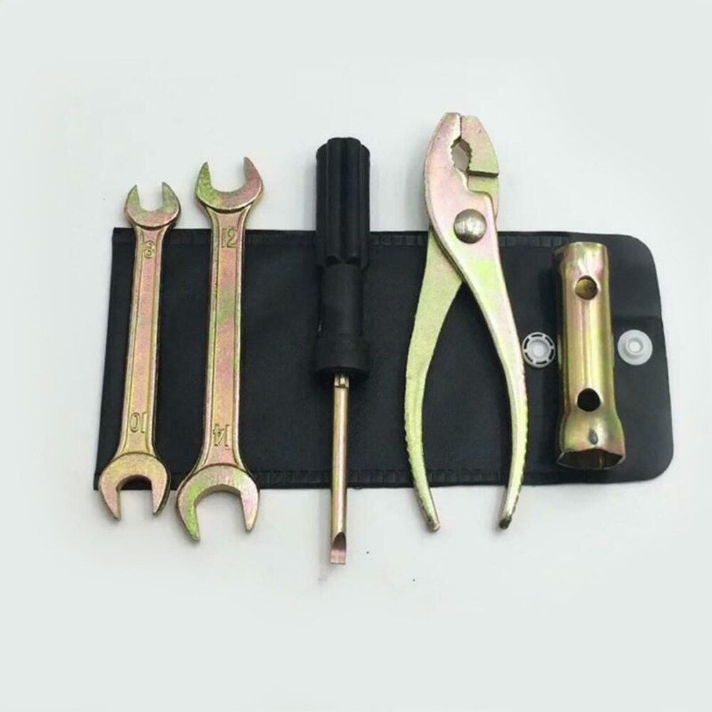 5pcs Motorcycle Tool Kit Spanner / Wrench / Screwdriver / Pliers W/Storage Bag
