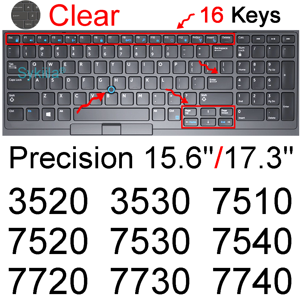 Keyboard Cover for Dell Precision 7550 7560 7750 7760 7720 7730 7740 Mobile Workstation 15.6 17.3 Silicone Protector Skin Case: Yellow