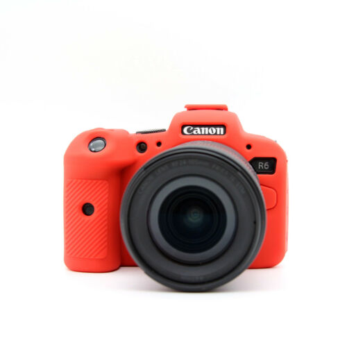 Étui en Silicone pour appareil photo Canon EOS R6, housse de protection pour appareil photo sans miroir: Rouge