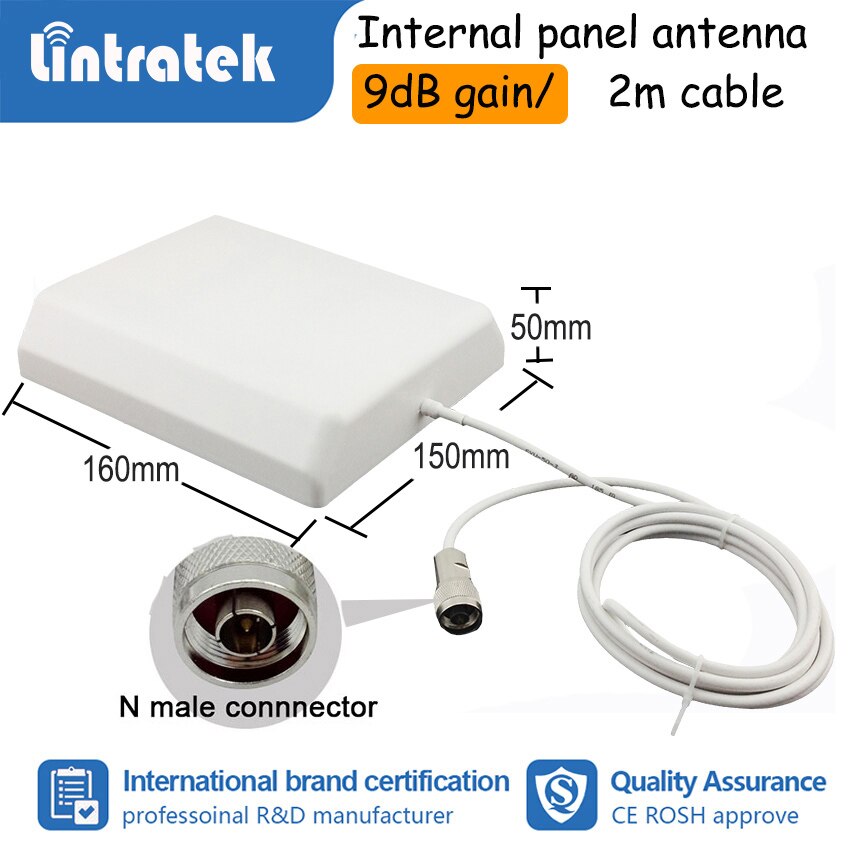 9dbi Indoor Antenne 2G 3G 4G 700-2700Mhz Gsm Lte Panel N Male Connector Voor signaal Booster Cellulaire Versterker Repeater Lintratek