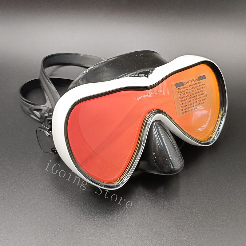 Water Sports Diving Masks Snorkeling Goggles Scuba Diving Equipment Snorkeling Set Tempered Glass Mirror Lens Swimming Mask: White Mask