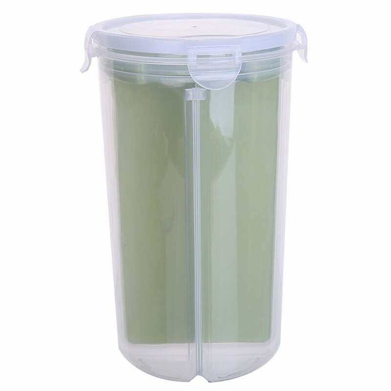 Hoomall 4L Cereal Dispenser Cereal Storage Containers Square Plastic Storage Tanks Kitchen Food Preservation Container: large green