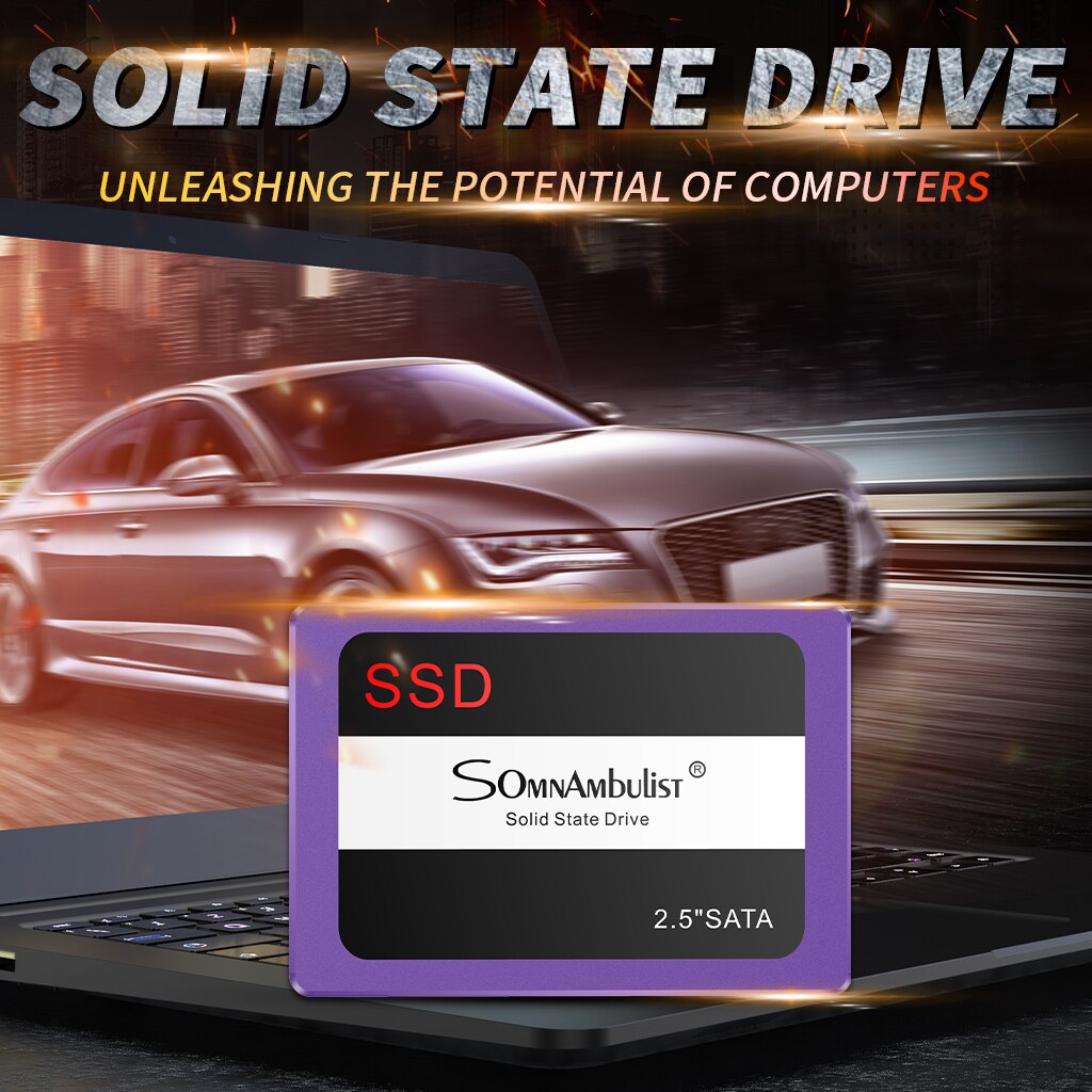 Nuovo ssd viola in plastica 60G 120G 240G 480G 960G 2T disco rigido a stato solido desktop SATA notebook SSD