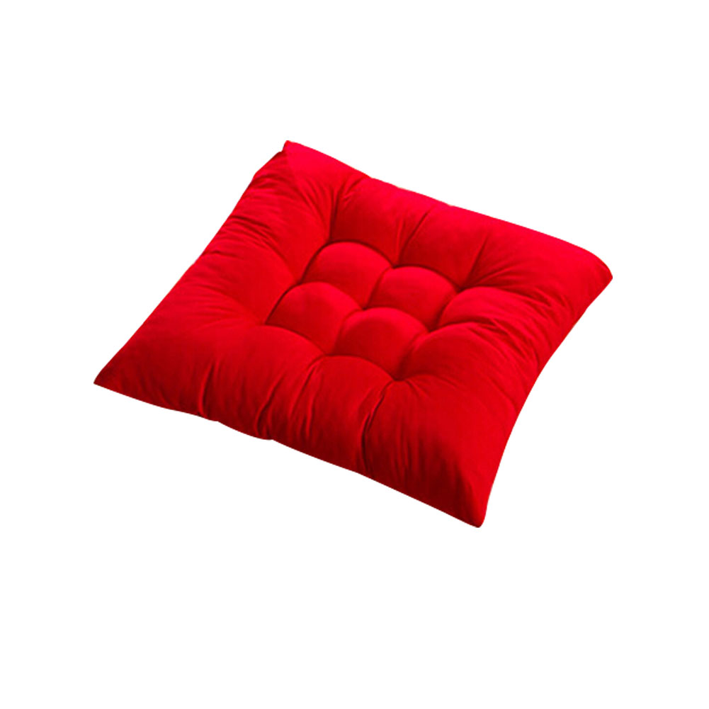 Zachte dikke kussen stoelkussen effen kleur gebonden touw stoelkussen eetkamer keuken kantoor huisdecoratie stoelkussen decoratie: Rood