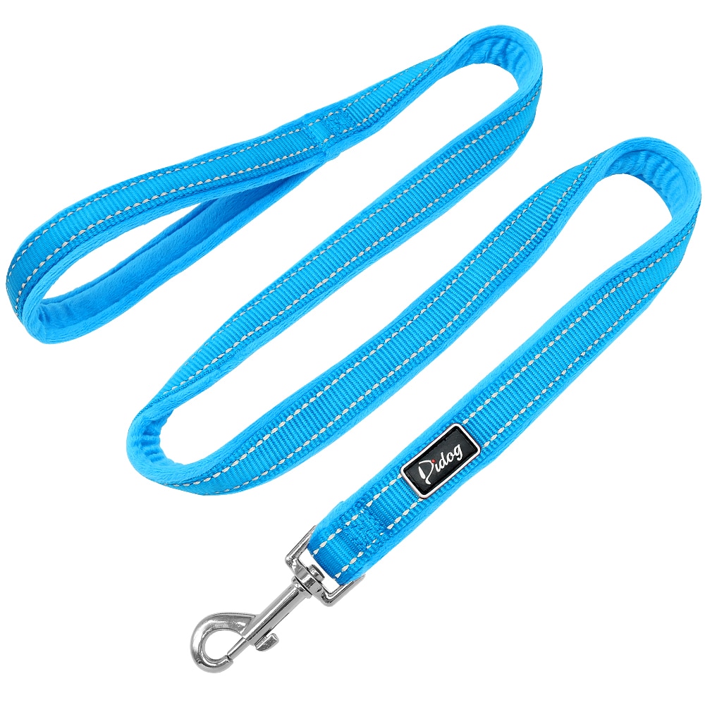 Correa suave de nailon reflectante para perro Pitbull, correa para correr y caminar para cachorros pequeños, medianos, grandes, correa de cuerda para perro mascota de 120cm: Azul / M