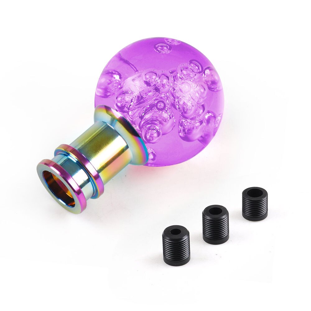 Car Manual Shift Knob Acrylic Gear Shifter Head Shift Knob Stick Crystal Transparent Bubble Pink Blue Clear Gear Shift Knob: Purple