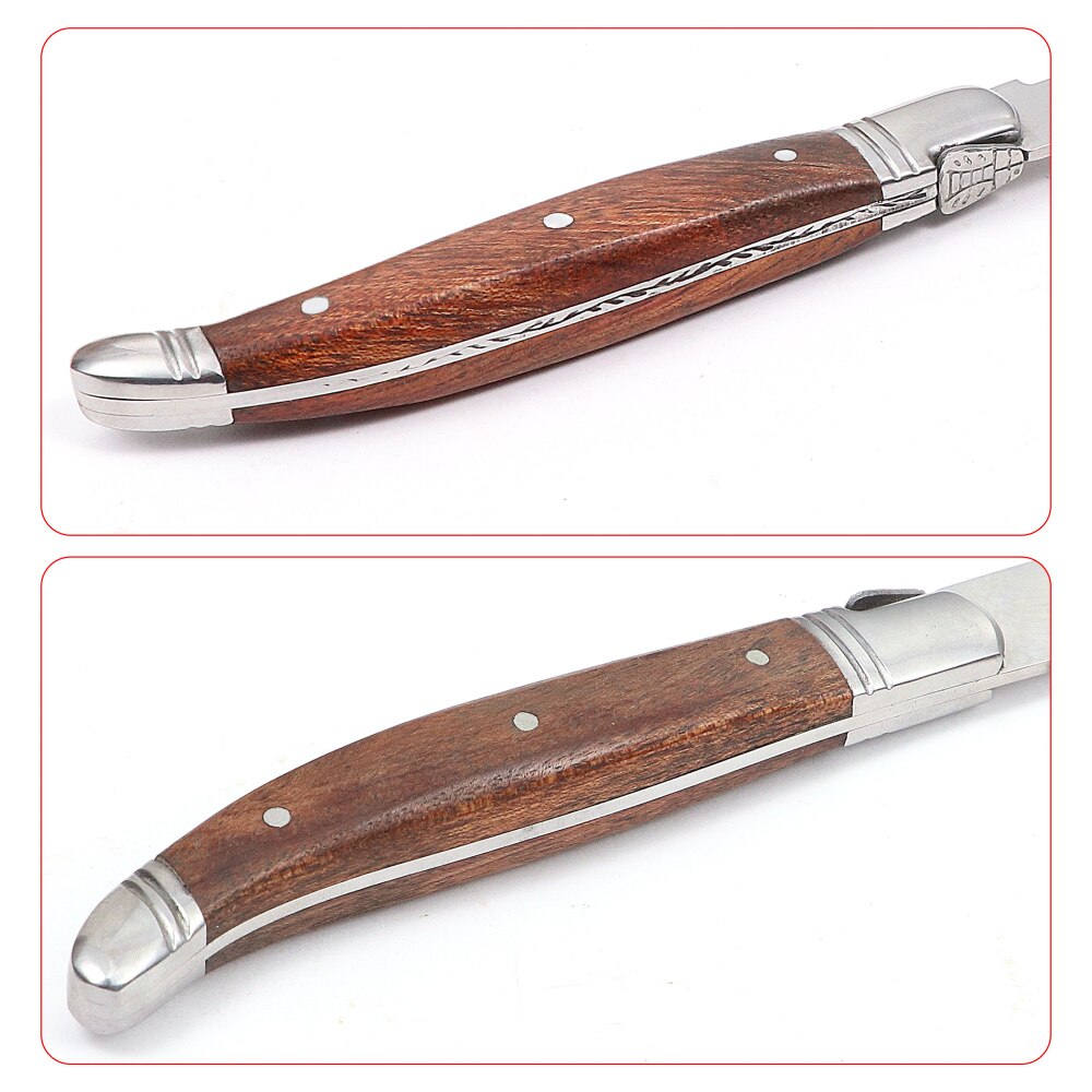 Jaswehome Laguiole 4pcs Steak Knives Stainless Steel Flatware Set Ergonomic Wooden Handle Tableware Western Dinner Knife