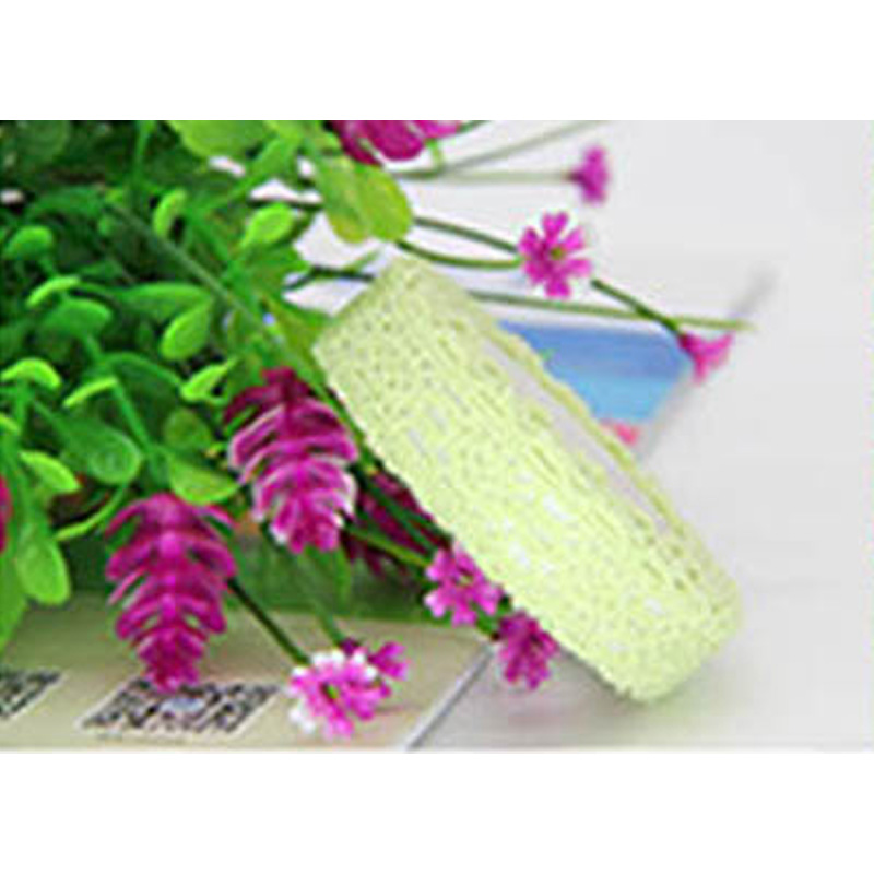 Tapicerka tkanina DIY haftowana siatka 2 jardy taśma koronkowa taśma wykończeniowa sznurek robić szycia dekoracja nić bawełniana ręcznie robiona tkanina na odzież: żółty