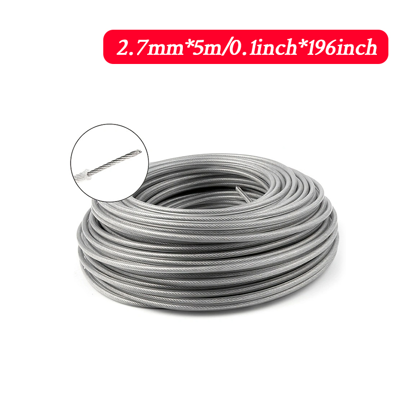 LUSQI 5M/10M/15M Stahldraht Nylon Rasentrimmer Linie Freischneider Trimmer Seil Rasenmäher Kabel Lange Runde Rolle Gras Ersatz