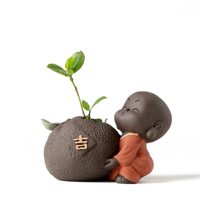 Te kæledyr lille munk vand kultur vase ornament fine te tilbehør mini blomst te ceremoni