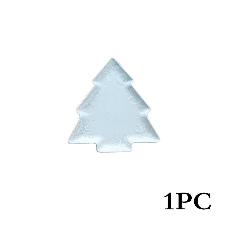 Juego de vajilla de porcelana para árbol de Navidad, platos de cerámica para ensalada, pastel, fruta, postre, dulces, colorido, 1 unids/set: HG0569