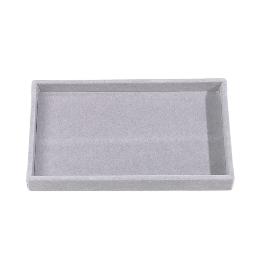 Stackable Velvet Jewelry Storage Box Velvet Necklace Display Tray Bracelet Earring Organizers Ring Bracelet Necklace: black