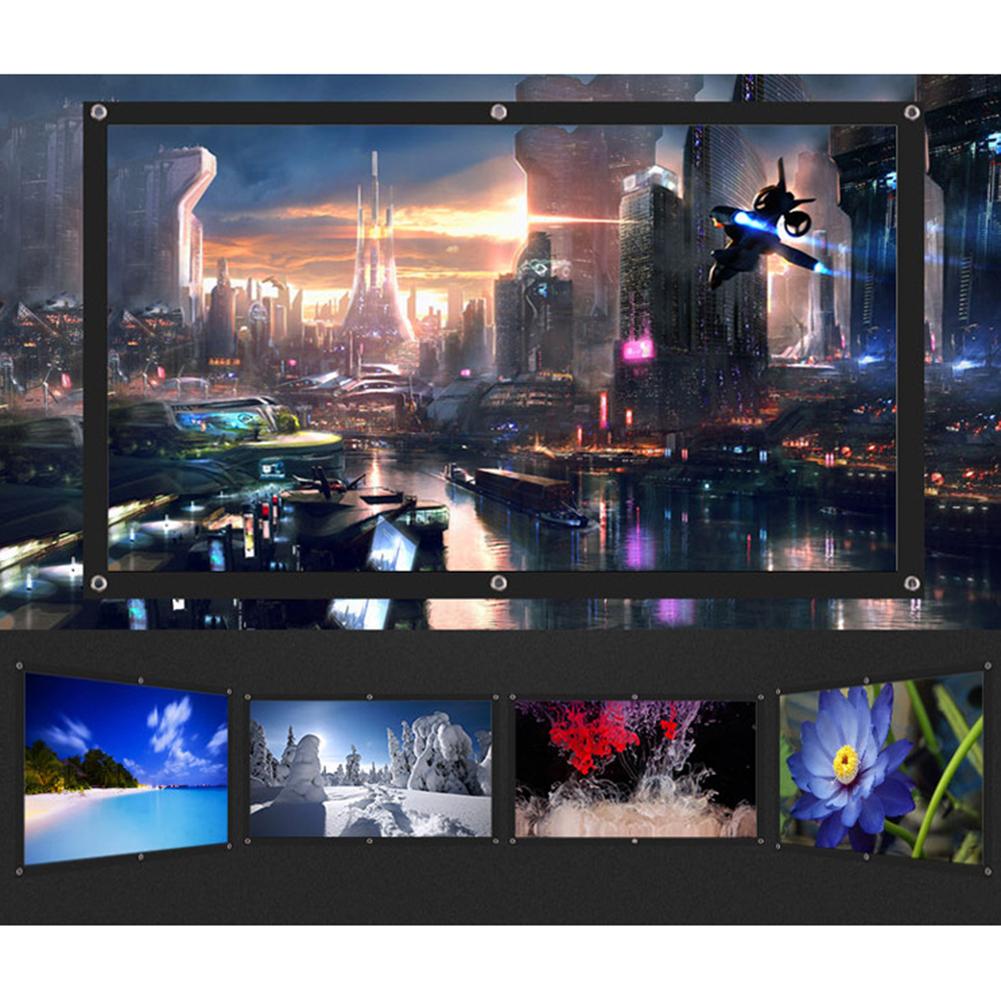 4/3 Fabric Fast Fold Table Hanging Projection Screen Curtain for HD 3D LED Home Theater Smart Movie Projection Screens Display