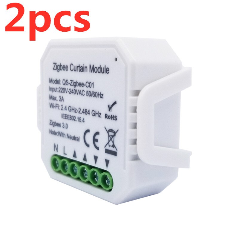 Tuya Smart Life Curtain Switch Module Remote Control Blinds Roller Shutter WiFi Curtain Switch Module Smart Home Voice Control: 2pcs