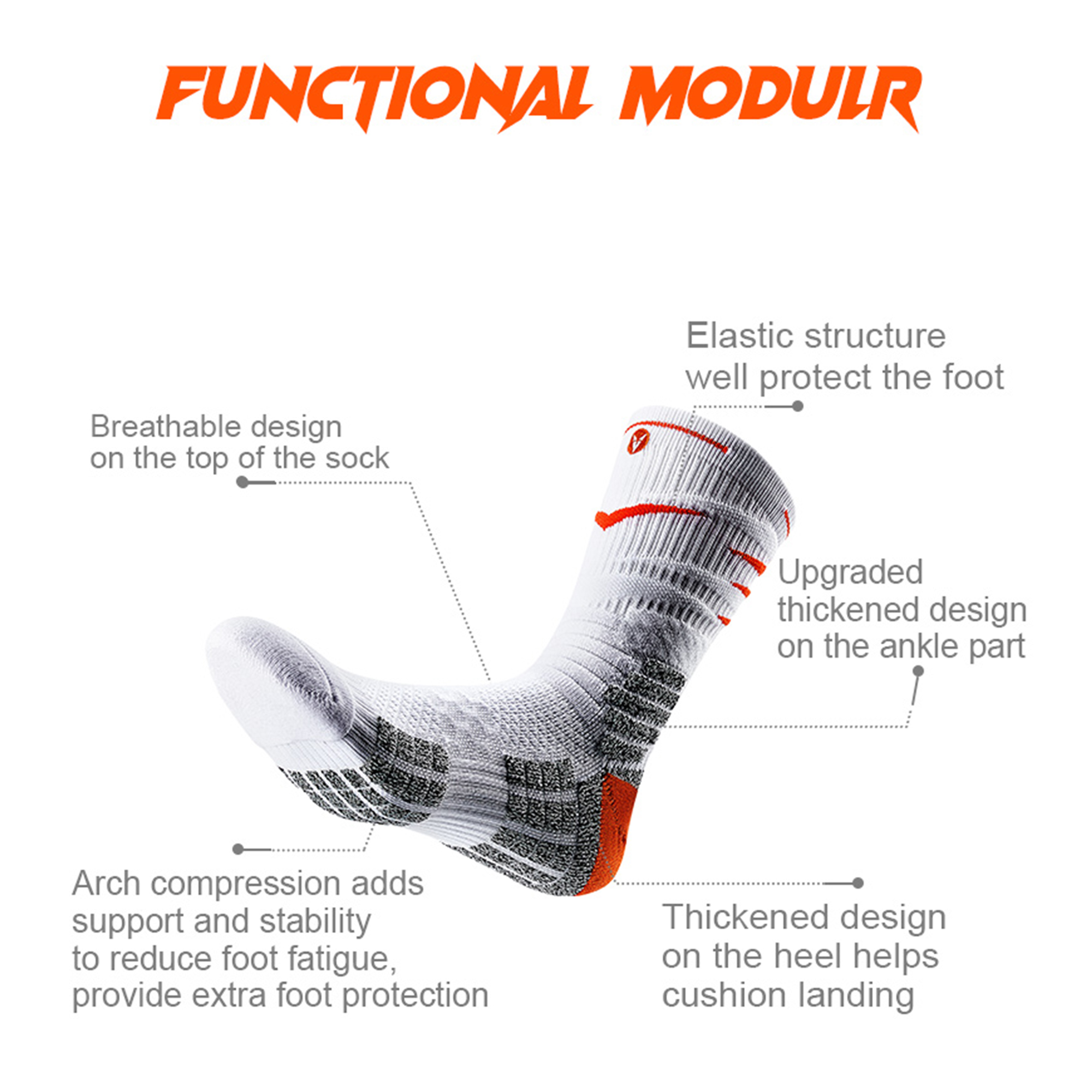 2023 Calcetines deportivos acolchados con compresión de arco Calcetines deportivos de ajuste seguro para baloncesto Fútbol Ciclismo VDLQWAI