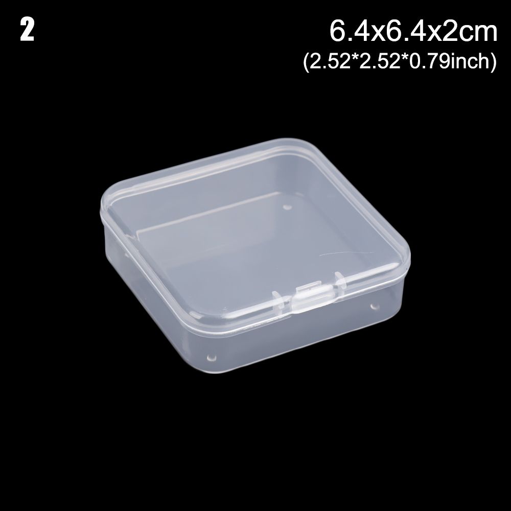 Caja pequeña de plástico transparente con tapa, contenedor de colección, caja de almacenamiento, , 1 ud.: Multicolor