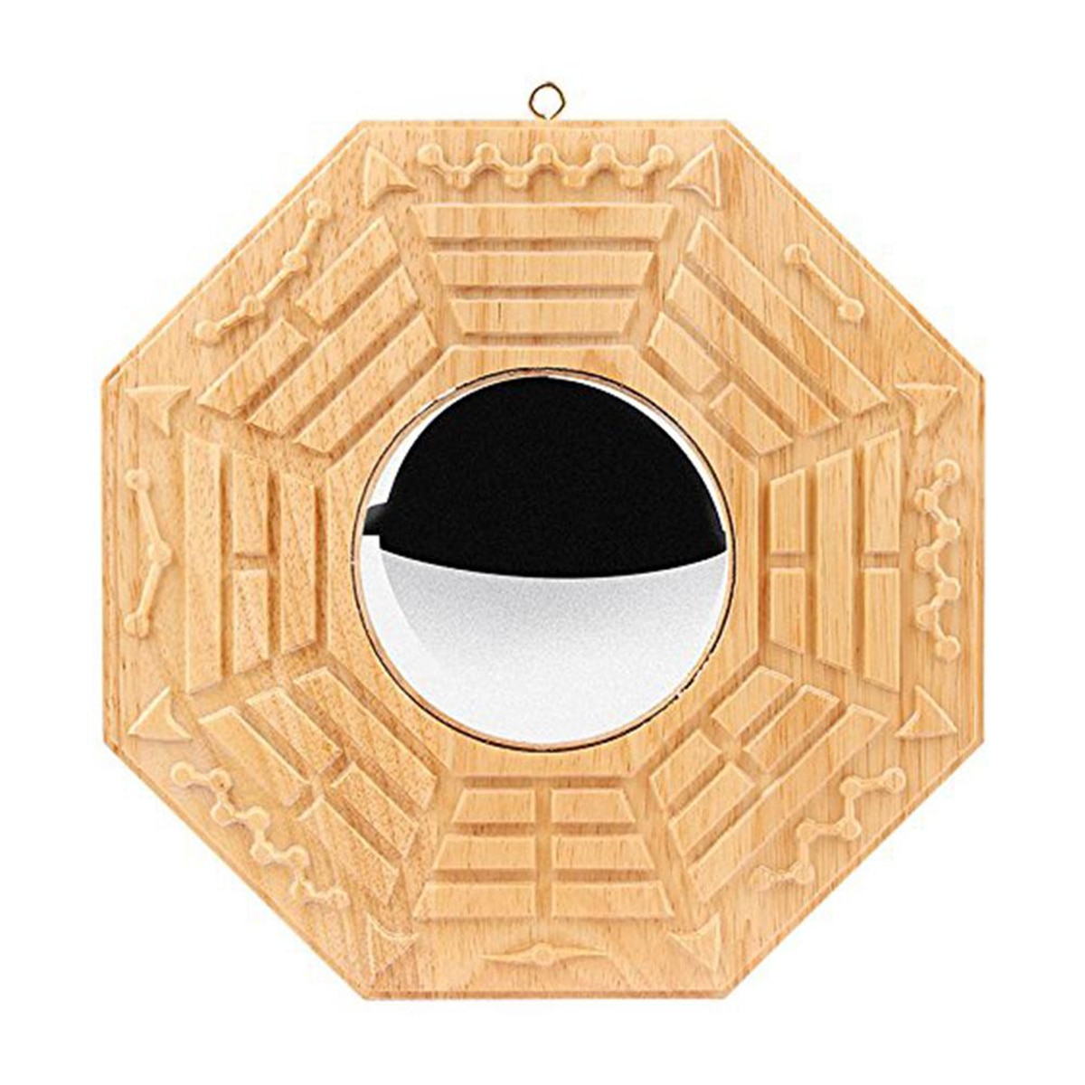 Traditional Chinese Feng Shui Bagua Mirror Wooden Lucky Dent Convex Bagua FengShui Mirror Home Decoration Mirror