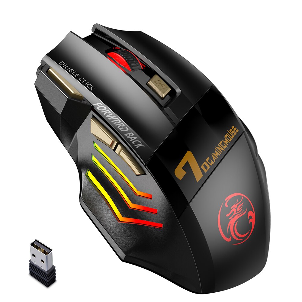 Oppladbar trådløs mus bluetooth gamer gaming mus datamaskin ergonomisk mus med bakgrunnsbelysning rgb stille mus for bærbar pc: Trådløs mus