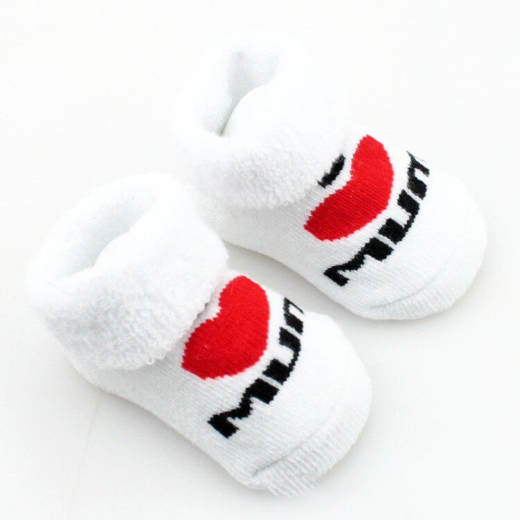 Chaussettes antidérapantes en coton pour bébés garçons et filles, 1 paire, motif arc-en-ciel, pour bébés de 0 à 6 mois: D