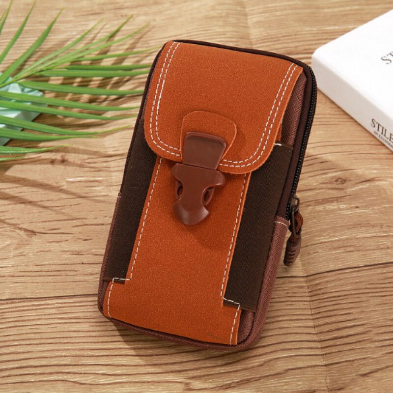 6 zoll Männer PU Leder Taille Taschen Kleine Karte Halfter Telefon Brieftasche Packungen Gürtel Langlebig fanny Geldbörse Schwarz Kaffee