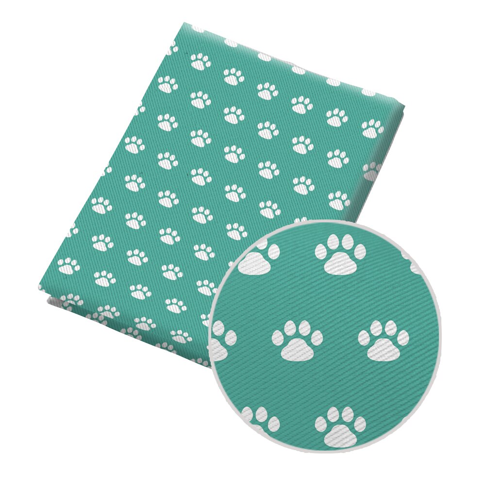 50*145CM Fabric Cute Dog Paw Printed Polyester Cotton Twill Fabric Patchwor Printed
