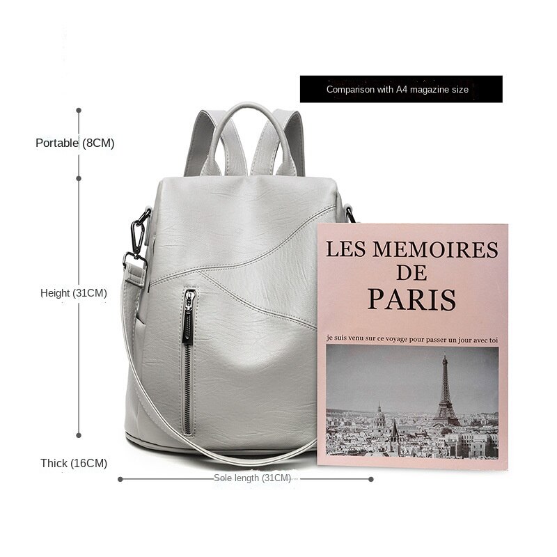 Damenrucksack, schlicht, geräumig, diebstahlsicher #39 ideal für freizeit und reisen.
