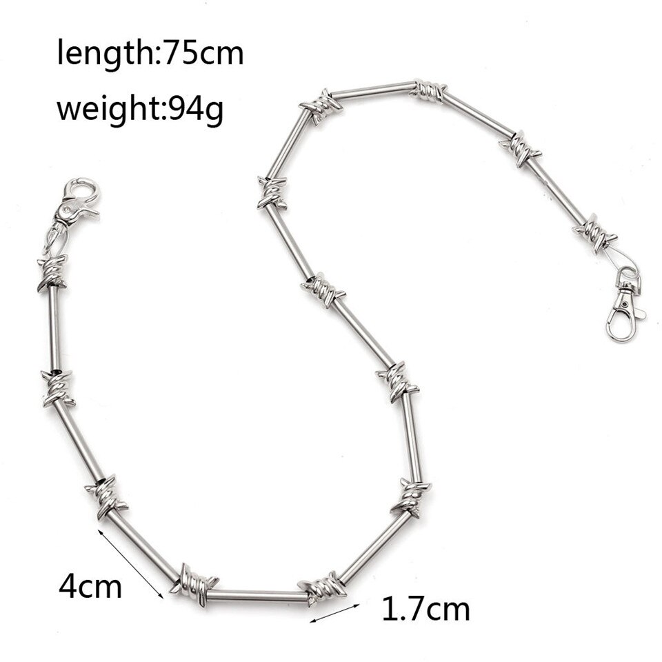 Collar de alambre de púas estilo Hip Hop para mujer, pulsera con cadenas para pantalón, joyería Harajuku Punk gótica, Gargantilla Unisex