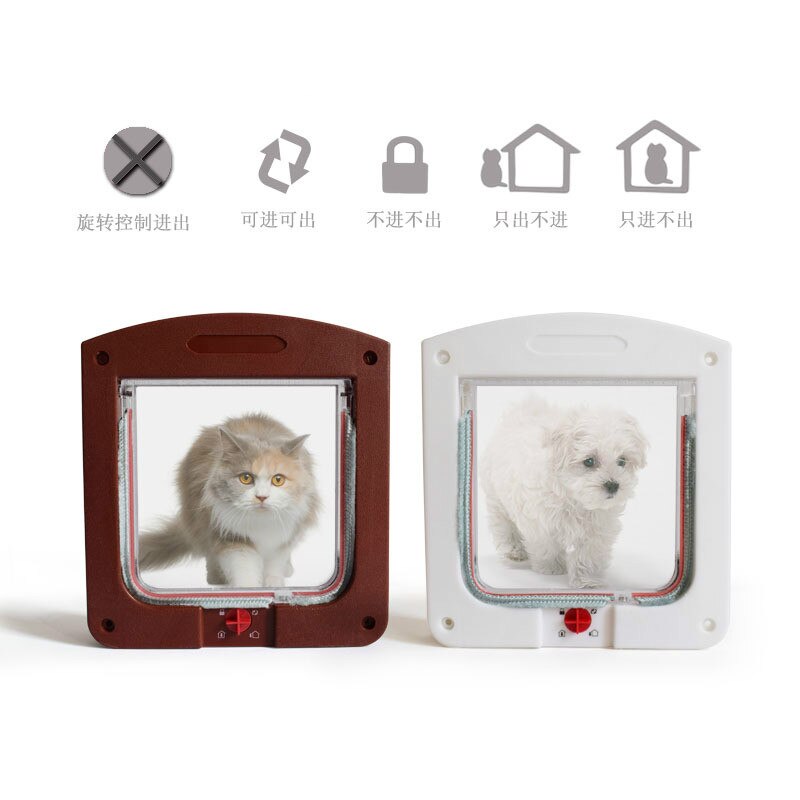 Puerta de entrada y salida para mascotas, agujero de cristal para perros y perros,