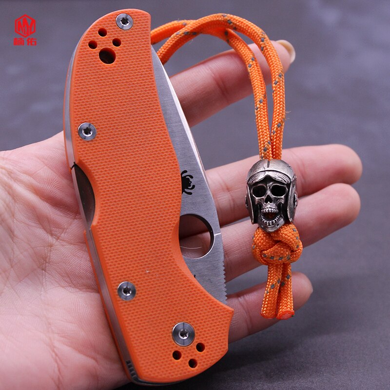 1PC Retro Brass Copper Knife Beads Paracord Beads Devil White Copper Lanyard Pendants Accessories