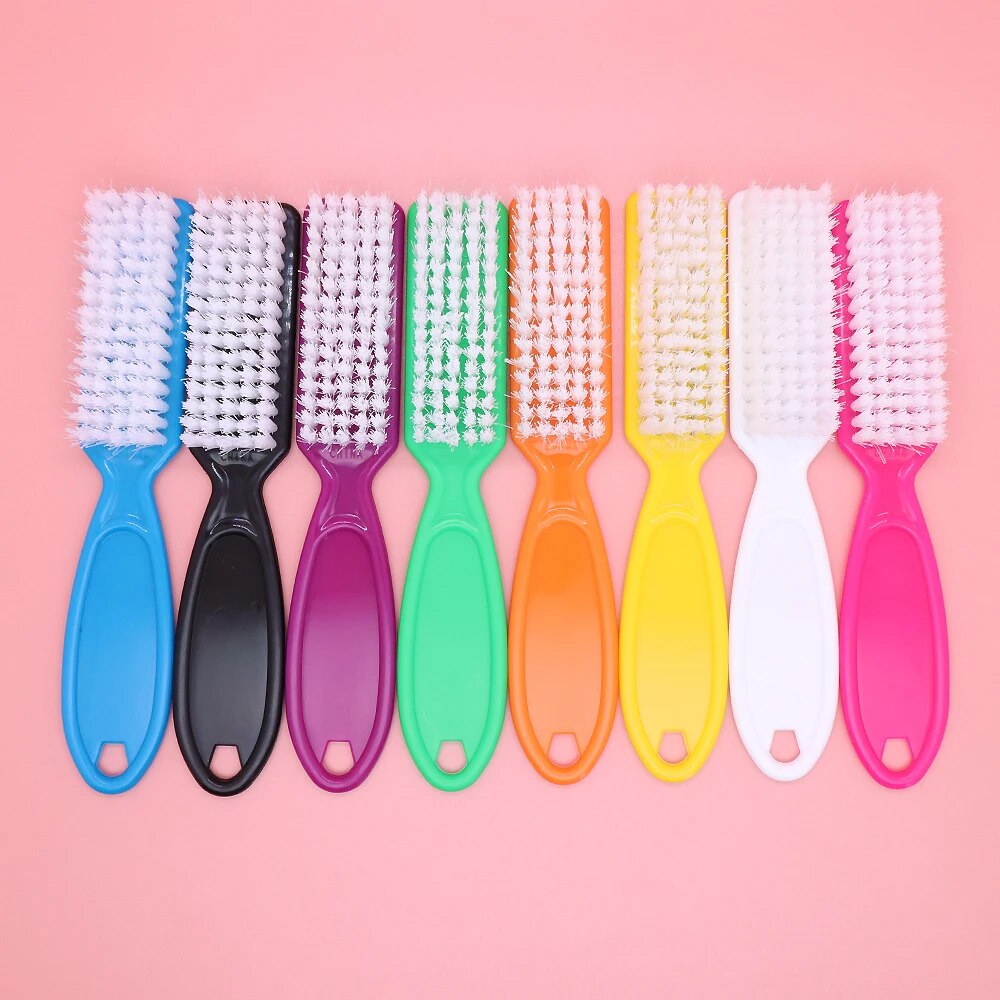 4/6/12 Uds cepillo de limpieza de uñas de Color mango de plástico agarre cepillo multifuncional limpieza fregado pedicura para manicura de dedos de los pies