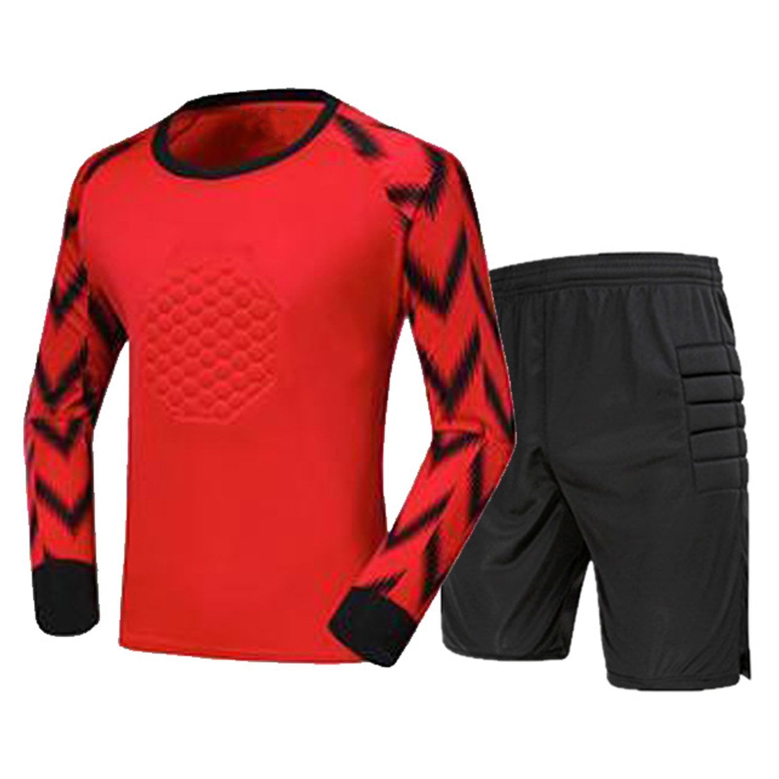 Kids Boys Soccer Goalkeeper Outfit Football Basketball Game Training Uniform Long Sleeve Soft Padded Top with Shorts Sportswear: XS / Brown