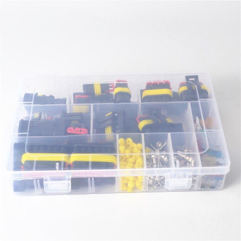 216 unids/set 1-6 Pin coche motocicleta impermeable cable eléctrico conector terminales automotrices Kit macho hembra enchufe hoja fusibles